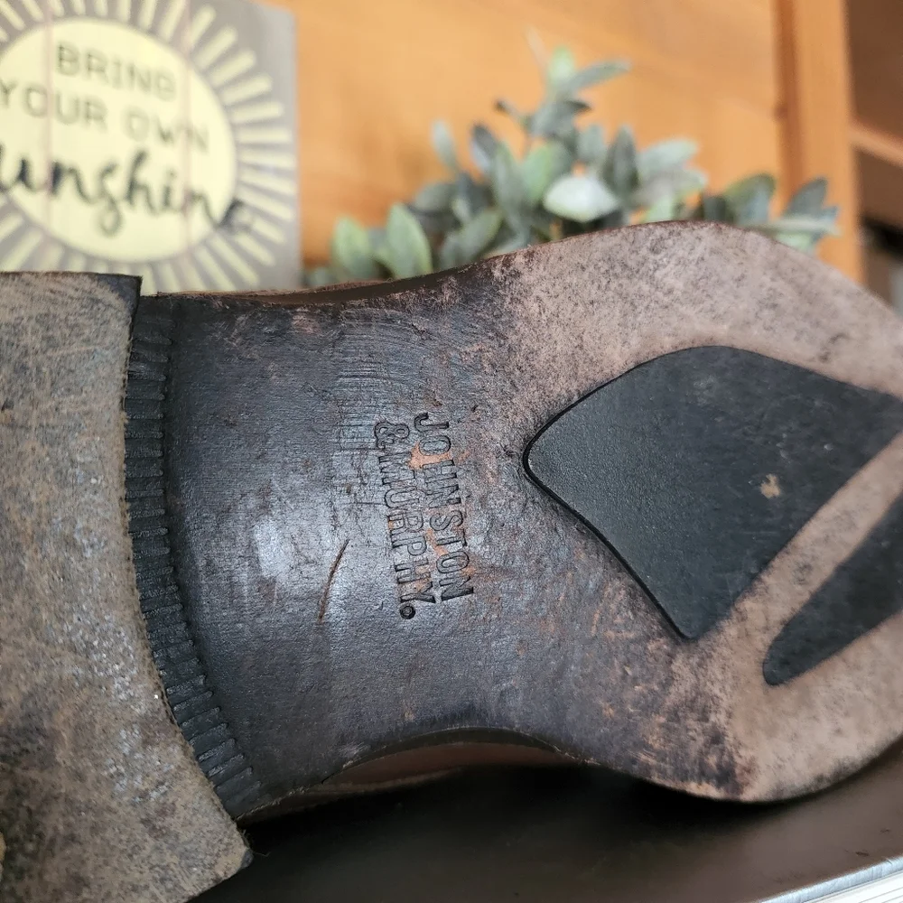 Johnston Murphy‎ 💙 20-6580 Sheepskin Leather Brown Ankle Chukka Boots Split 12M